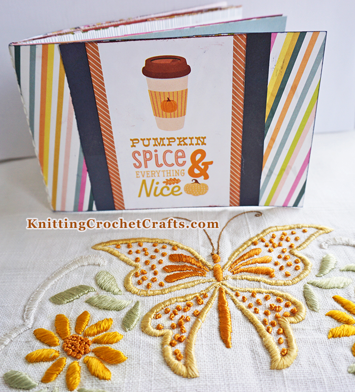 Fall Themed Mini Album Titled Pumpkin Spice and Everything Nice Featuring Supplies by Simple Stories; this mini album measures 4 inches by 6 inches.