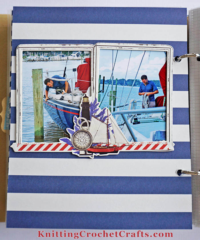 Nautical-Themed 6x8 Scrapbooking Layout Featuring Chipboard Frames from the Simple Vintage Seas Collection by Simple Stories