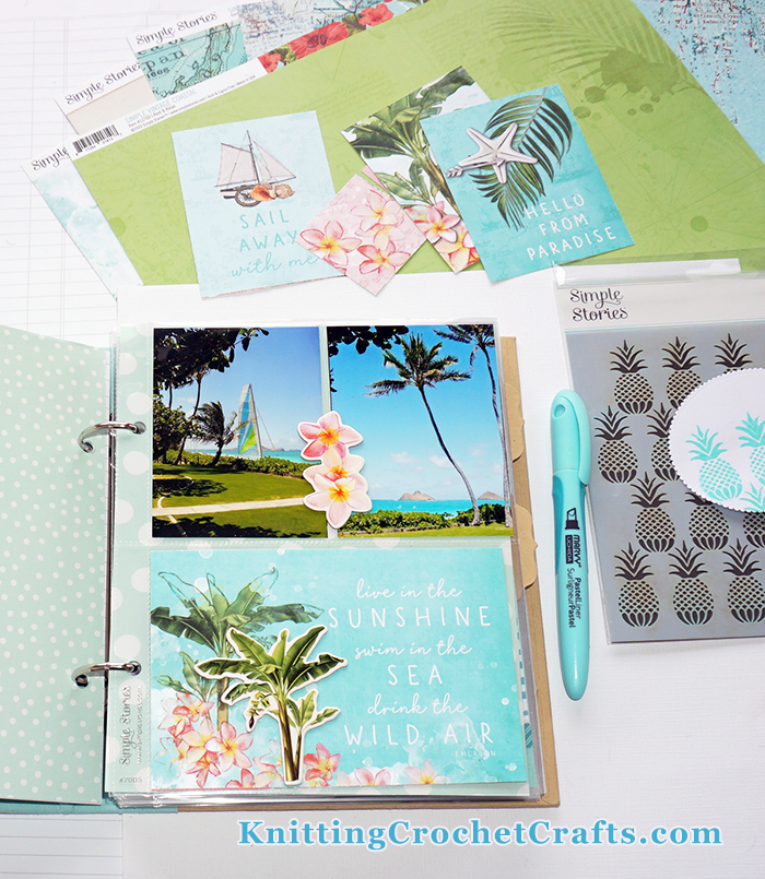 Tropical Vacation Scrapbooking Layout Idea