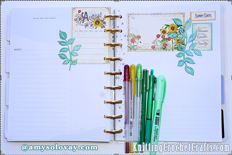 August Garden Journal Pages for Discbound Planners Like Happy Planner, Arc or Tul