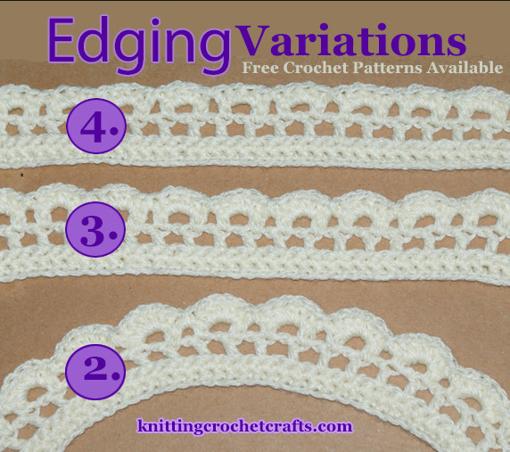 Crochet Edging Variations. The Main Difference Between These Versions Is in Row 5.