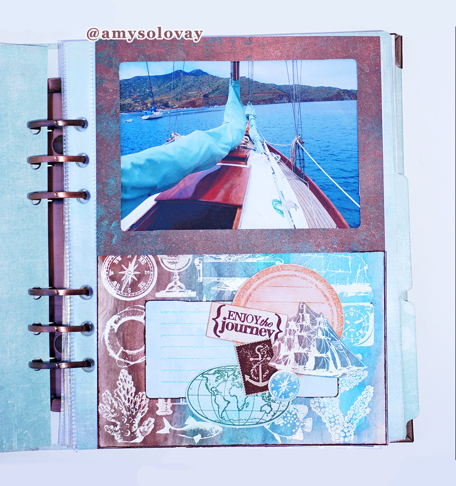 Enjoy the Journey Sailing Themed Scrapbooking Layout by Amy Solovay