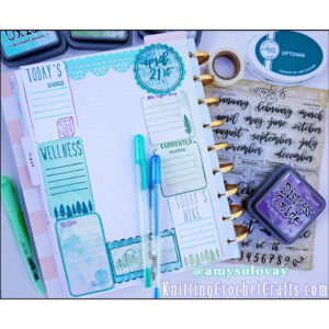 Daily Happy Planner Layout for April 21, 2023 Featuring Stamped Images by Graphic 45, Echo Park, Lawn Fawn and Others