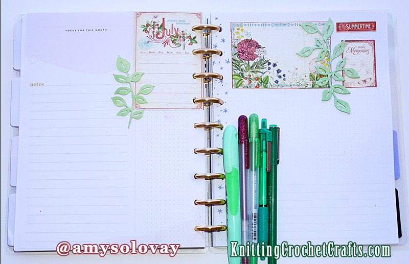July Garden Journal Pages for Discbound Planners Like Happy Planner, Arc or Tul