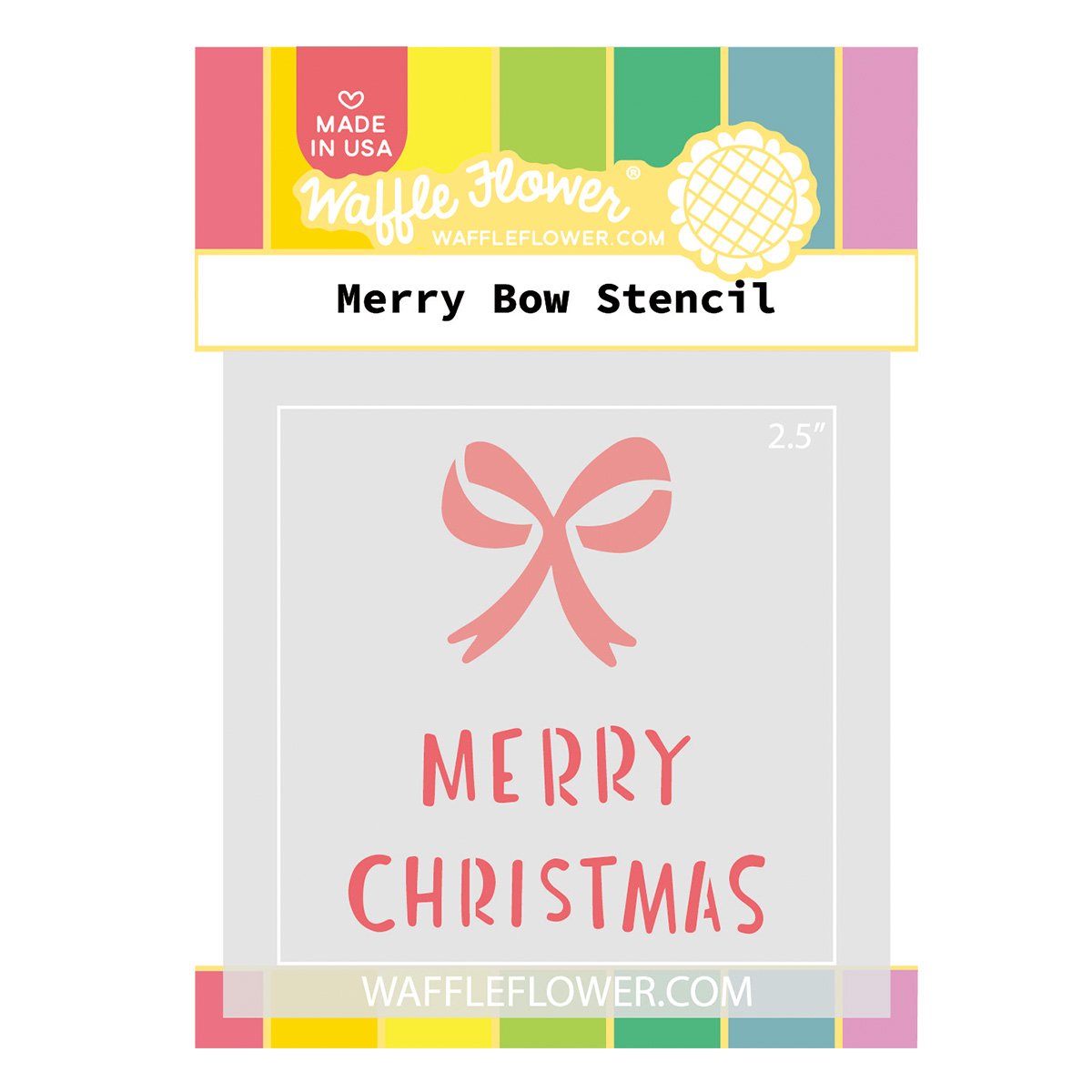 Merry Bow Christmas Stencil by Waffle Flower Crafts