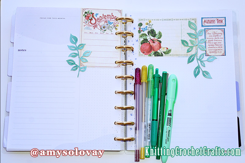 September Garden Journal Pages for Discbound Planners Like Happy Planner, Arc or Tul