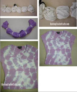 You Can Cover Up the Stains on a Worn White T-Shirt by Tie Dyeing Wavy Stripes to Cover Up the Stains.
