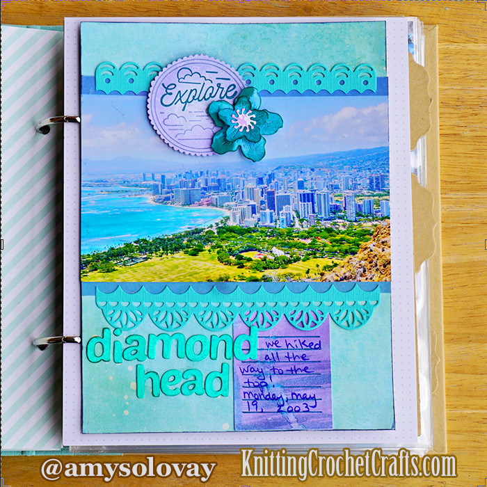 I used Pinkfresh Studio's Lacey Edgers dies to create this scrapbooking layout.