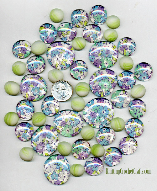 Decoupaged Glass Gems to Use for Mosaic Art Projects