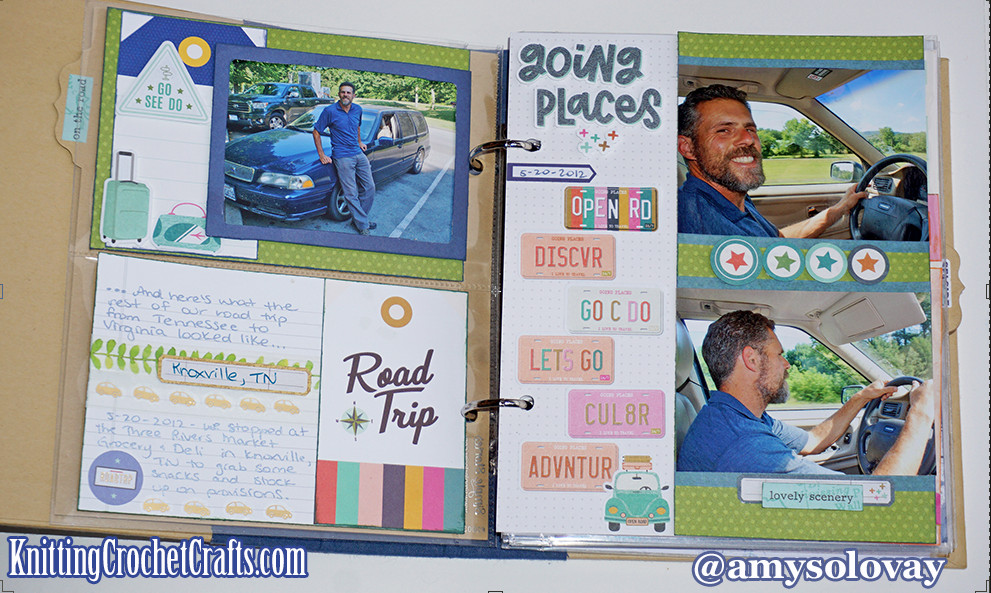 Road Trip Travel-Themed Pocket Page Scrapbooking Layout