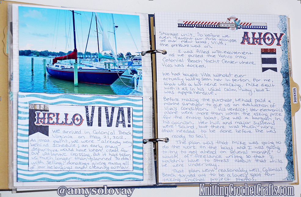 Sailboat Themed 6x8 Pocket Page Scrapbooking Layout With Hand-Written Journaling
