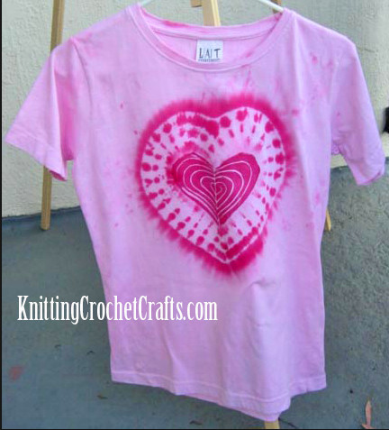 Tie-Dye Heart Shape on a T-Shirt