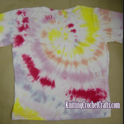 Colorful Tie-Dyed T-Shirt: This is what happens if you don't get dye deep down into the folds of your t-shirt when you are tie dyeing it.