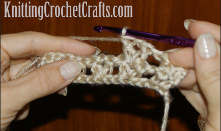 ...and then work another double crochet to complete the V stitch.
