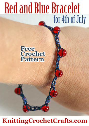 Red and Blue Beaded Bracelet for Fourth of July or Every Day Wear