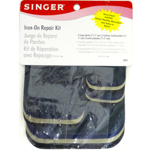 Singer Iron-On  Repair Kit Featuring Iron-On Patches to Use for Mending Torn Jeans or Other Clothing