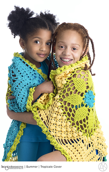 The Tropicale Cover, a Summer Crochet Lace Bedspread or Coverlet Pattern for Girls