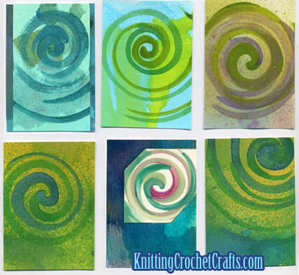 Art Trading Cards Featuring Spiral Motifs and Circle Images