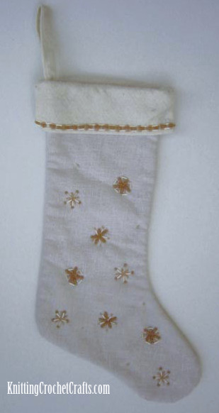 Christmas Stocking With Bead Embroidery