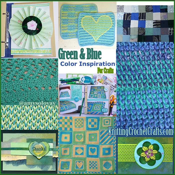 Green and Blue Mood Board Featuring Color Inspiration for Crafts