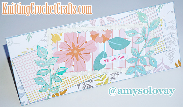Handmade Thank You Card Featuring Floral and Botanical Motifs -- This Card Is Made Using Craft Supplies by Pinkfresh Studio