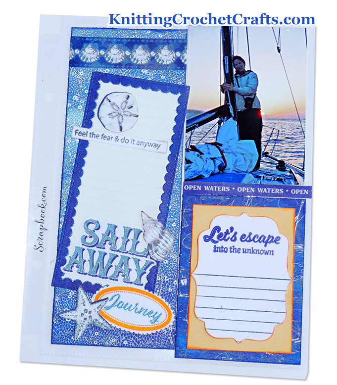 Sailing Themed Pocket Page Scrapbooking Layout Featuring Supplies by Scrapbook.com, Graphic 45 and Others