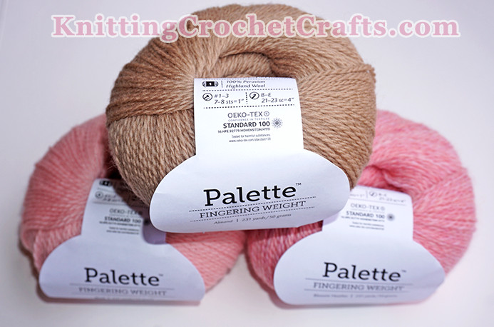 Palette Fingering Weight Wool Yarn by Knitpicks -- Pink and Beige Colors