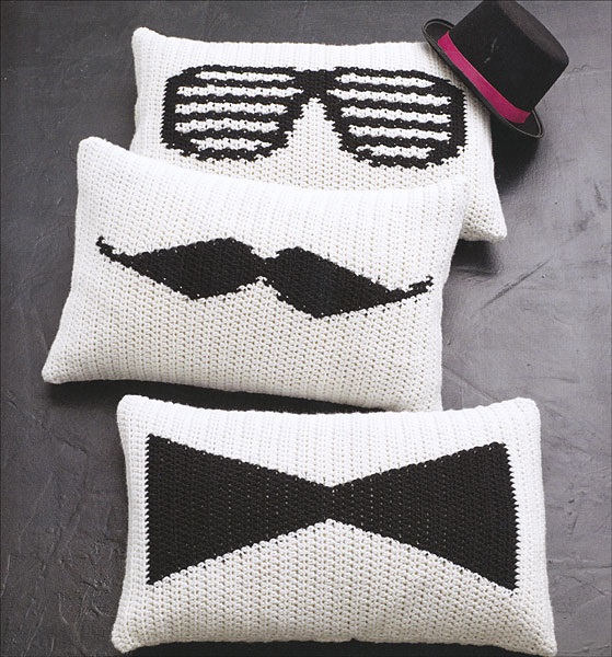 Crochet Pillow Patterns From Crochet in Black and White, Published by Trafalgar Square Books