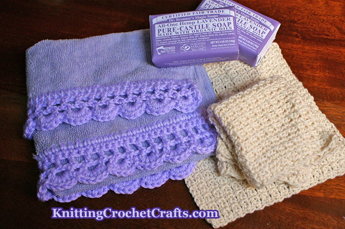 Home Spa Gift Idea for Mother's Day: Crochet Washcloths and Make Towels With Hand Crocheted Edgings to Give Your Mom a Home Spa Experience