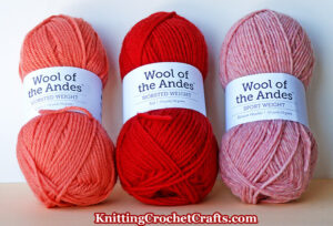 3 Valentine-Friendly Colors of Wool of the Andes Worsted Weight Yarn by Knit Picks