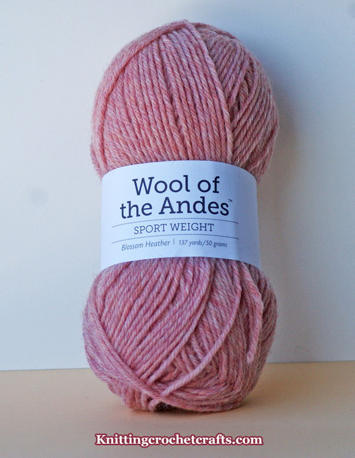 Sport Weight Wool of the Andes Yarn by Knit Picks in the Blossom Heather Color