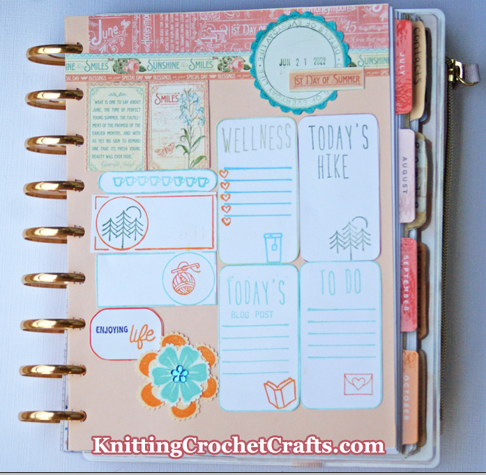 First Day of Summer Planner Layout Made With the Happy Planner Hole Punch and Scrapbooking Paper by Graphic 45 and Other Brands