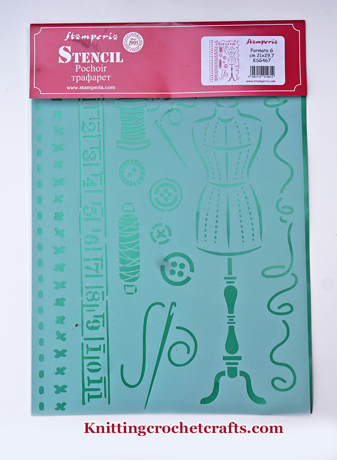 Stamperia Sewing-Themed Stencil From the C'est La Vie Collection of Mixed Media Art Supplies