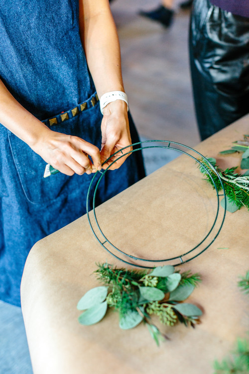 Making a Wreath -- Photo Courtesy of  Hillary Ungson