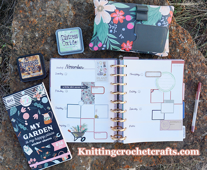 November Planner Layout Featuring Fall Garden Themed Stickers