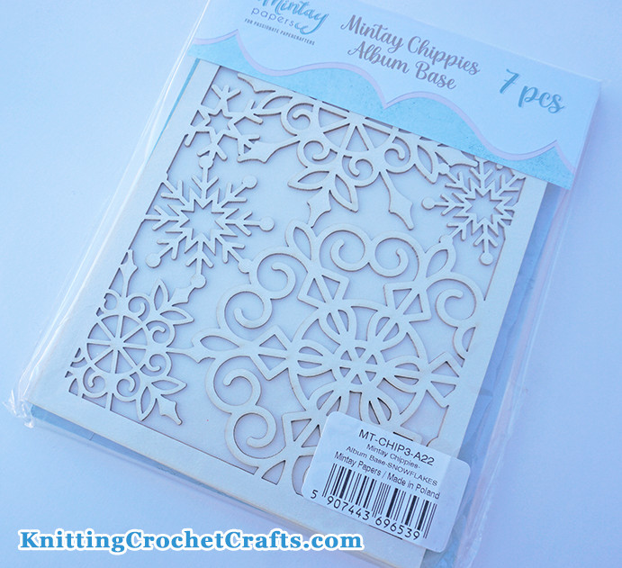 Winter Snowflakes Themed Chipboard Album Base -- Mintay Chippies