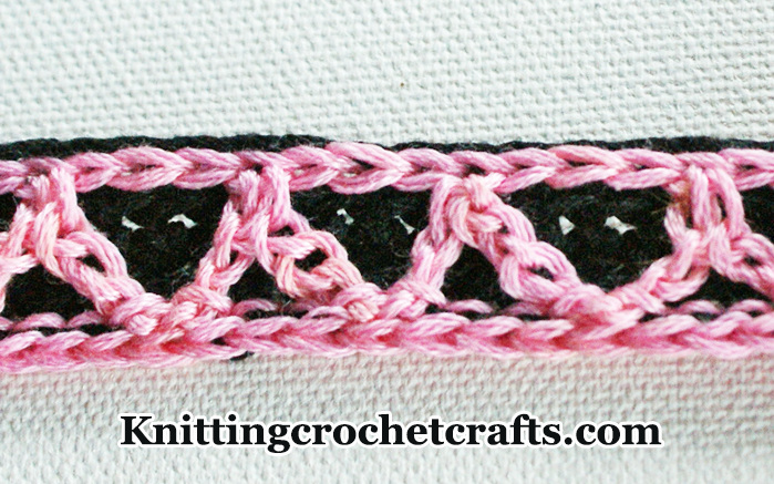 Pink and Black Overlay Crochet Necklace Band for the DIY Button Necklace