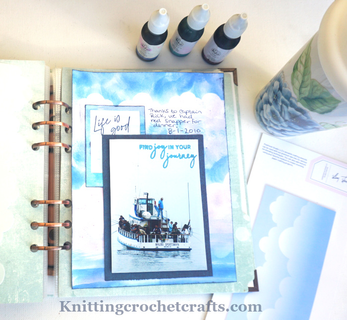 6x8 Fishing Boat Themed Scrapbooking Layout Featuring Craft Supplies by Pinkfresh Studio