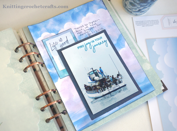 6x8 Fishing Themed Scrapbooking Layout Featuring Craft Supplies by Pinkfresh Studio