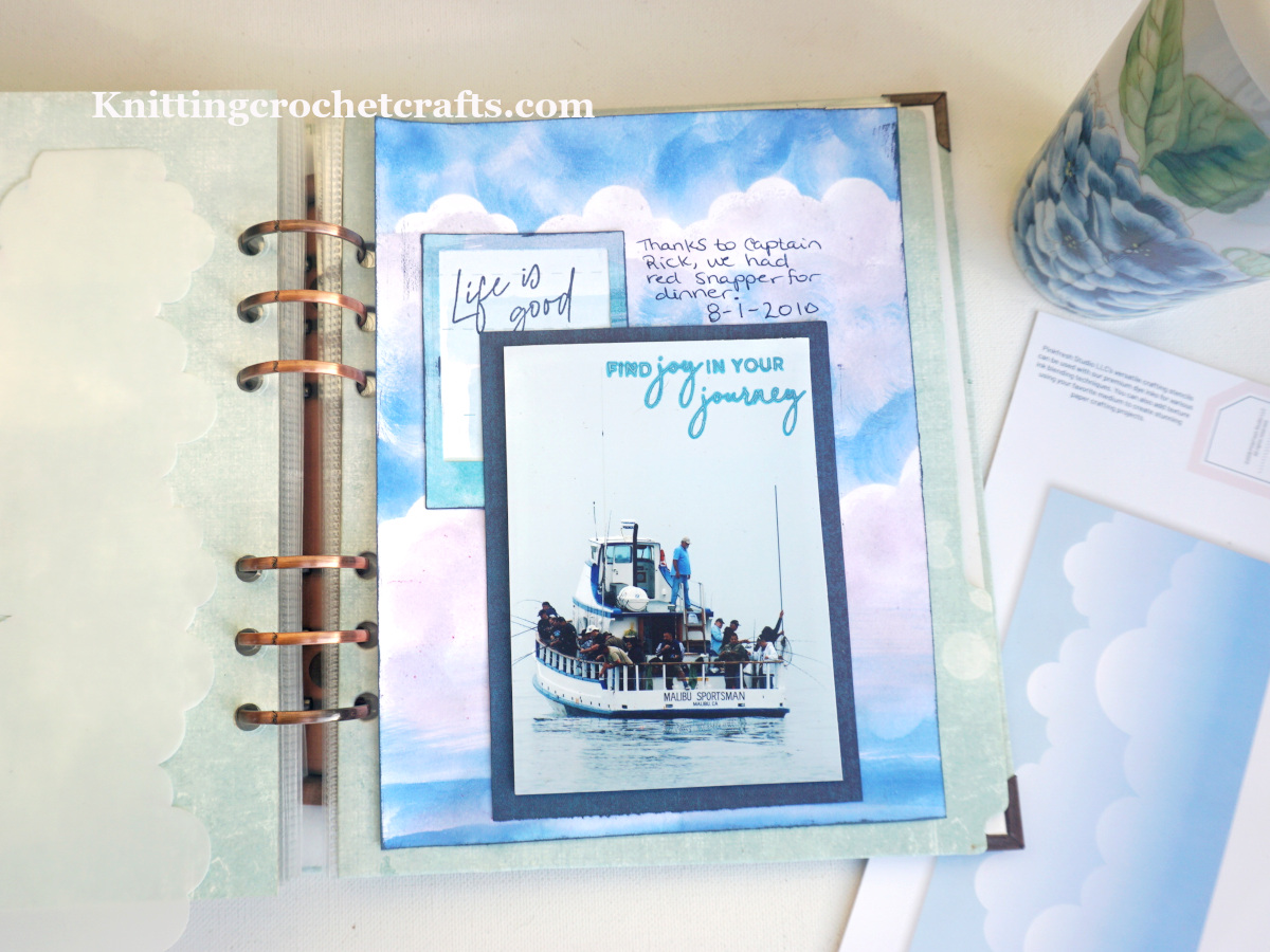 6x8 Fishing Trip Themed Scrapbooking Layout Featuring Craft Supplies by Pinkfresh Studio