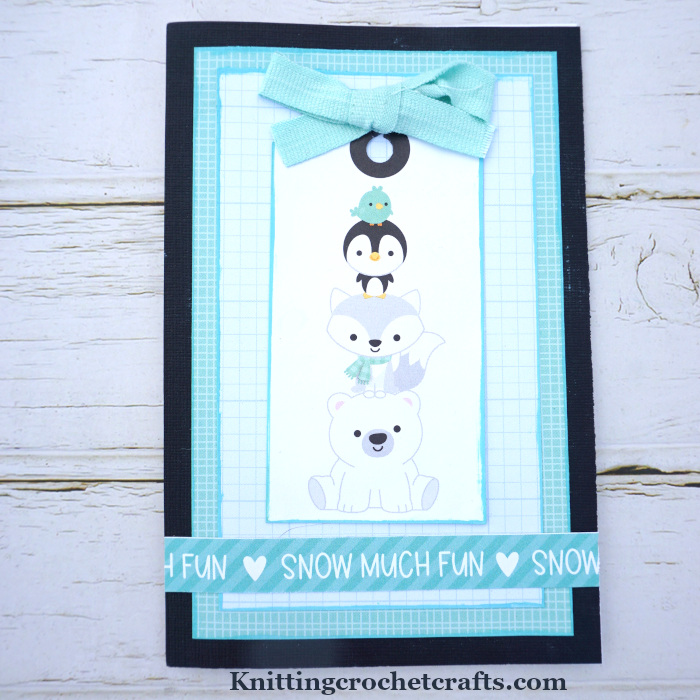 All-Occasion Greeting Card Featuring Cute Winter Critters Including a Polar Bear, Penguin and Arctic Fox