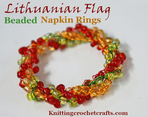 Multicolored Beaded Napkin Rings Inspired by the Lithuanian Flag