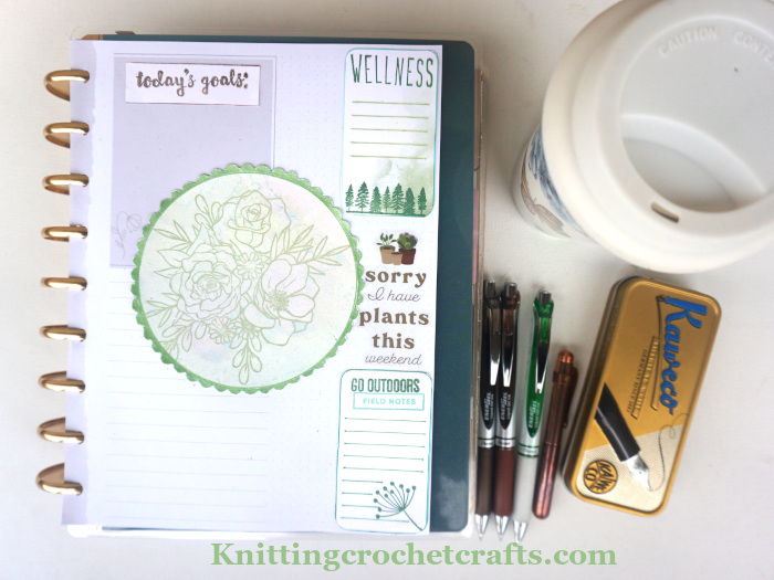 Daily Planner Layout Featuring Hand Stamped Floral Image by Hero Arts