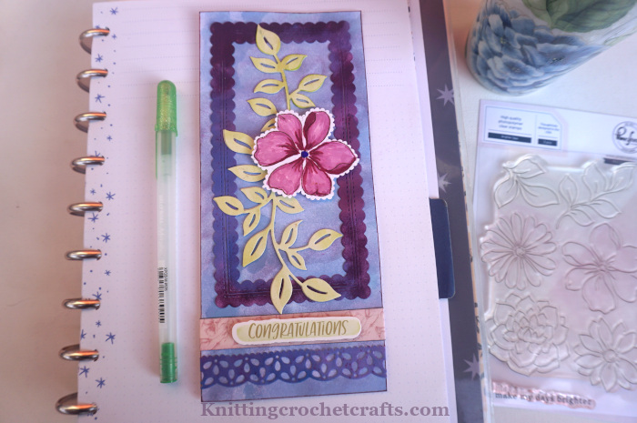 Slimline Floral Congratulations Card Pictured With the Brighter Days Stamp Set by Pinkfresh Studio