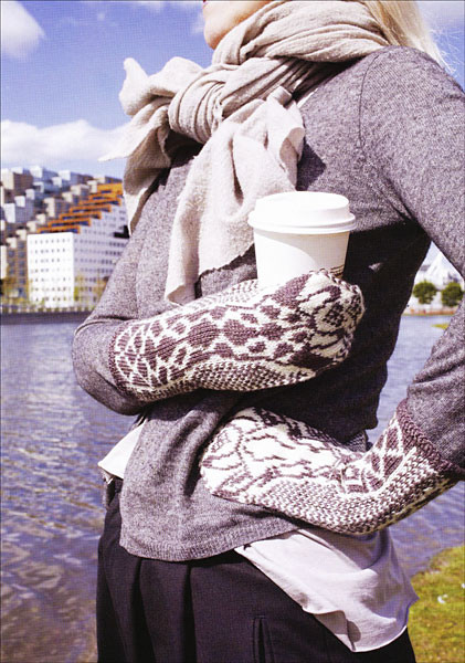 Adult-Sized Giraffe Mittens to Knit From Jorid Linvik's Big Book of Knitted Mittens, Published by Trafalgar Square Books -- Photo Courtesy of the Publisher