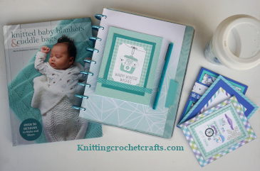 Knitted Baby Blankets and Cuddle Bags Pictured With Other Winter Crafts
