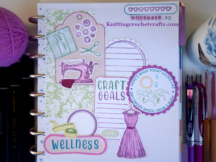 Discbound Planner Layout Featuring a Vintage Sewing Theme